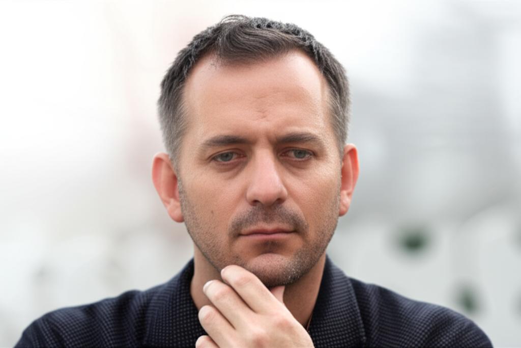 man looking thoughtful or concerned