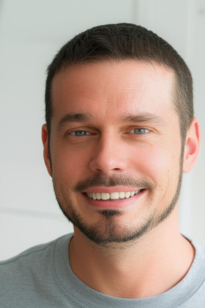 man looking energetic and well-rested in the morning